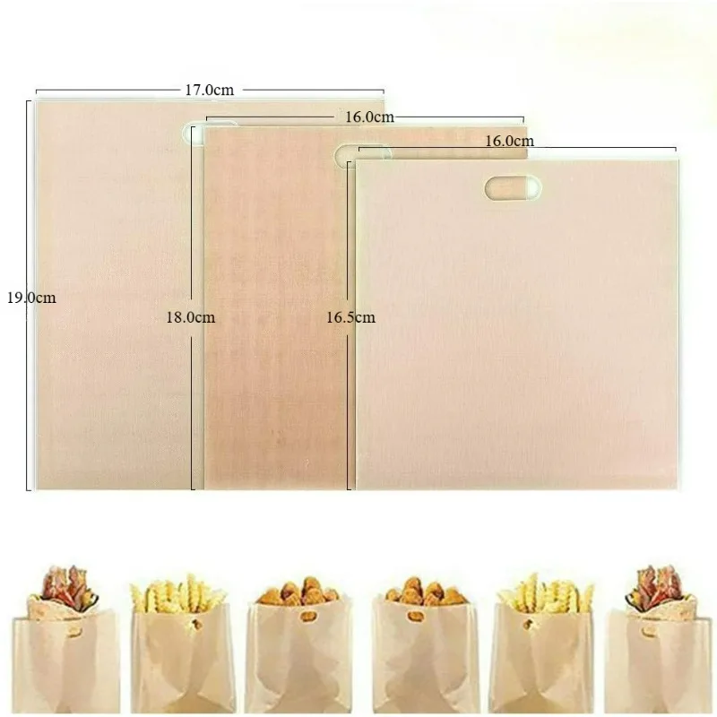 5/20pcs Toaster Bags Reusable Grilled Cheese Bags Non Stick Fiberglass Bread Bag for Sandwiches, Chicken, Chips Garlic Toasts view 6