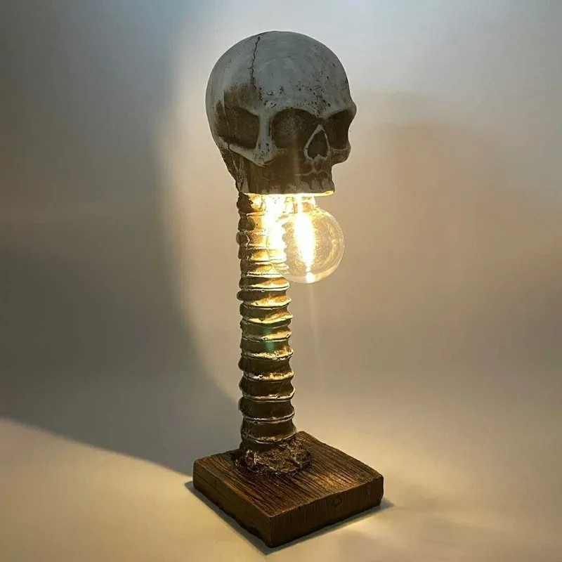 Gothic skull desk lamp, creative dark bedroom decoration
