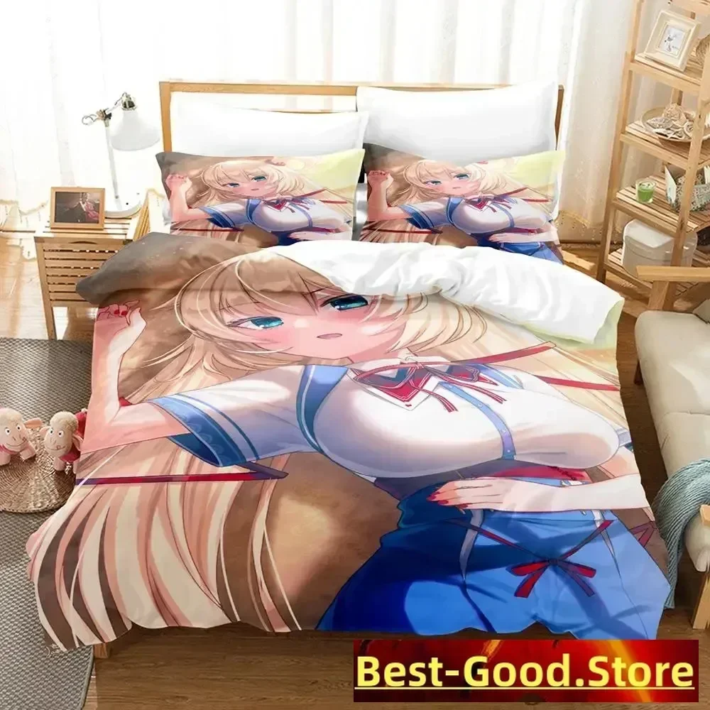 

2023 Akai Haato Bedding Set Duvet Cover Sheet Printed Bed Set Pillowcase Bed Full Queen King Size Comforter Bedroom