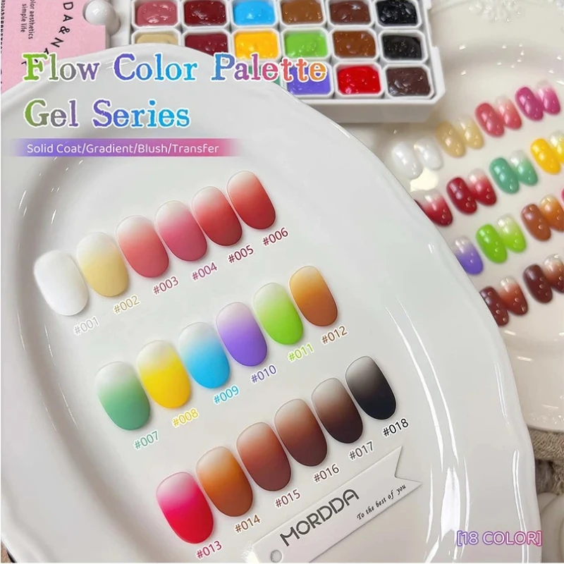 

4 in 1 18 Colors Pat Painting Gel For Gradient Stamping Drawing Pattern UV/LED Gradient Patting Gel Palette All for Manicure