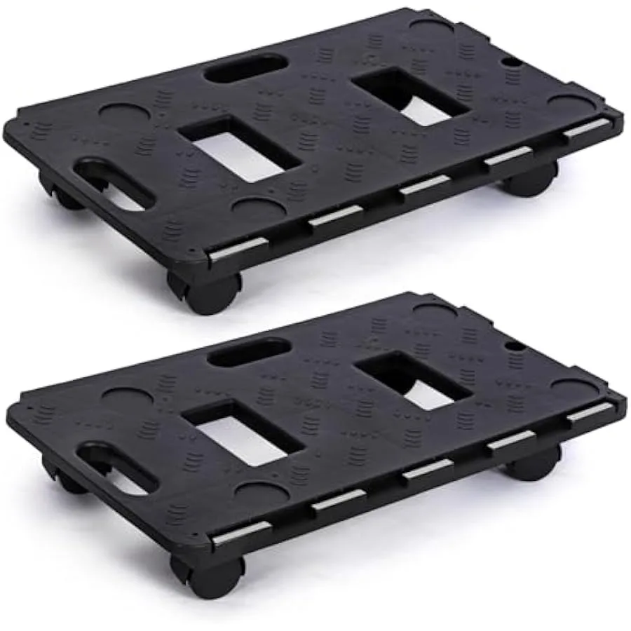 

2 Pack Dolly Cart Multipurpose Furniture Mover with 5 Wheels Moving Supplies 220lbs Weight Capacity Each Movers Dollies
