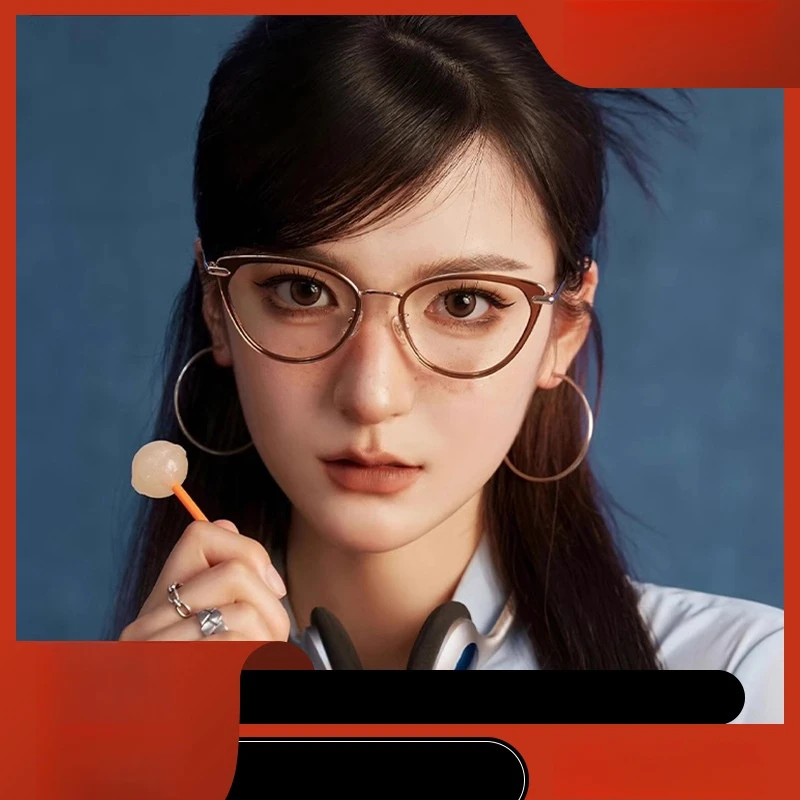 YIMARUILI New Trend Cat Eye Women's Glasses Fashion Retro Blue Light Blocking Optical Prescription Eyeglasses Frames Y11916S