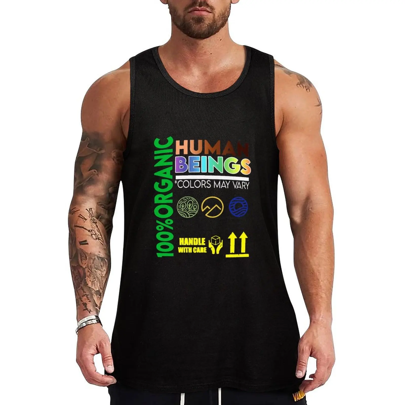 Human Beings Tank Top Casual Soft Tank Top Loose Sleeveless Everyday Shirt