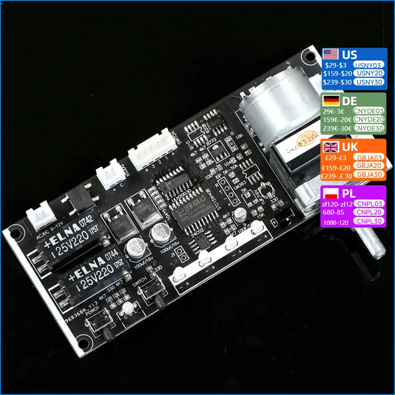 Nvarcher Volume potentiometer remote control board 4-way Audio Input Signal Selector Switching