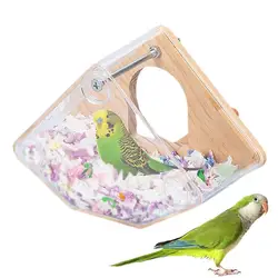 Parakeet Nesting Box Wood Bird Cage House Easy To Clean Transparent Bird Nesting Box For Budgie Bird Breeding Box