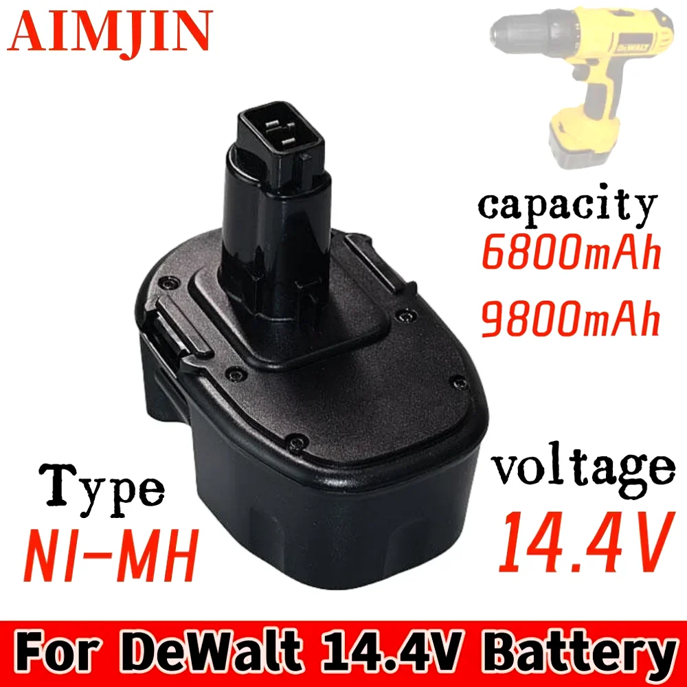 100%Origina New 14.4V NIMH Battery Replacement Tool For DeWalt 4.8Ah/6.8Ah/9.8Ah DC9091 DE9038 DE9091 DE9092 DW9091 DW9094