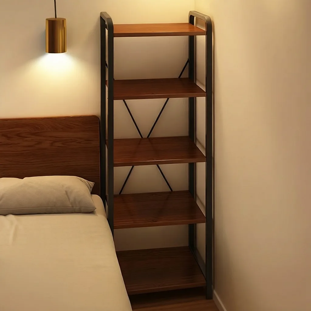 Bedside Bedside Bookshelf Mobile Storage Rack Bedside Bedroom, Wheeled Storage Rack, Simple Shelf Display Rack