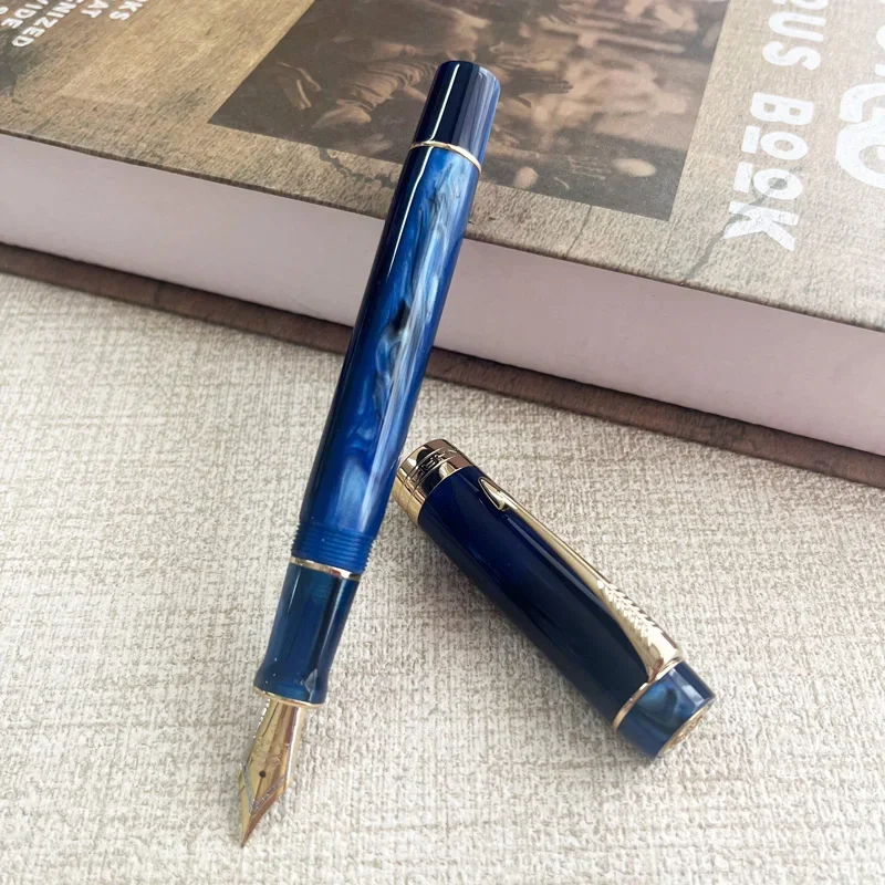 新しい-jinhao-m800-アクリル樹脂万年筆オーシャンブルー筆記インクペン-no6-35--ニブオフィスの学生がギフトを提供します