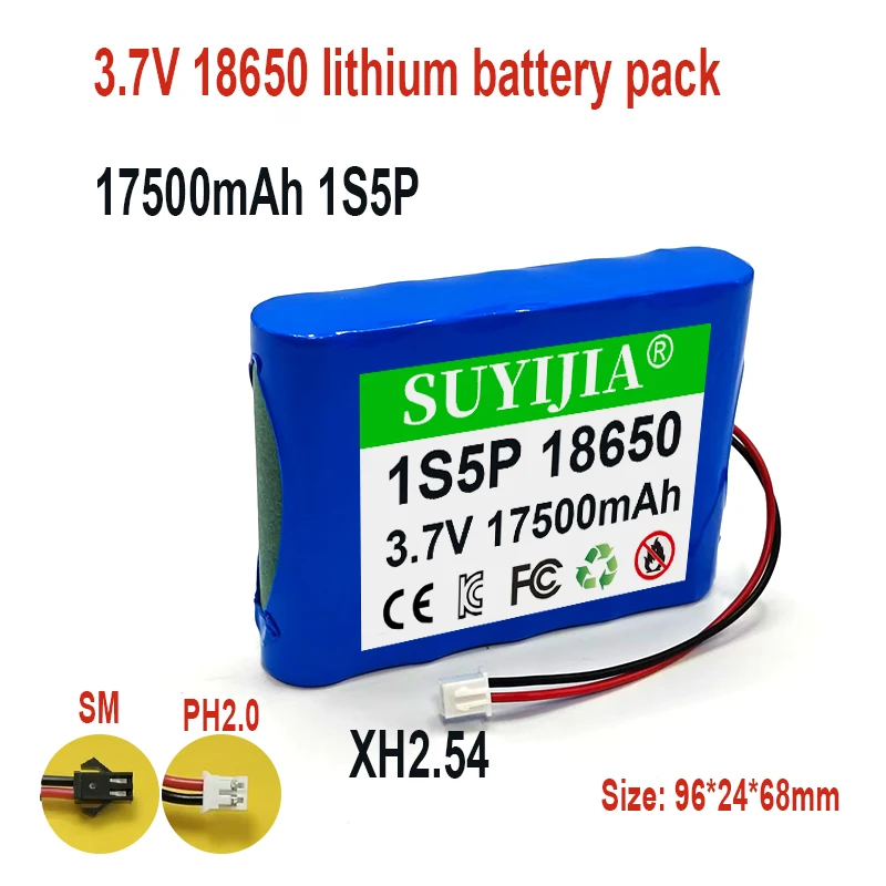 

Литиевая батарея 3.7V 18650 1S5P 17500мАч большой емкости для фонарика, Bluetooth-колонки, светодиодной игрушечной машинки, аварийного освещения, DIY-проектов