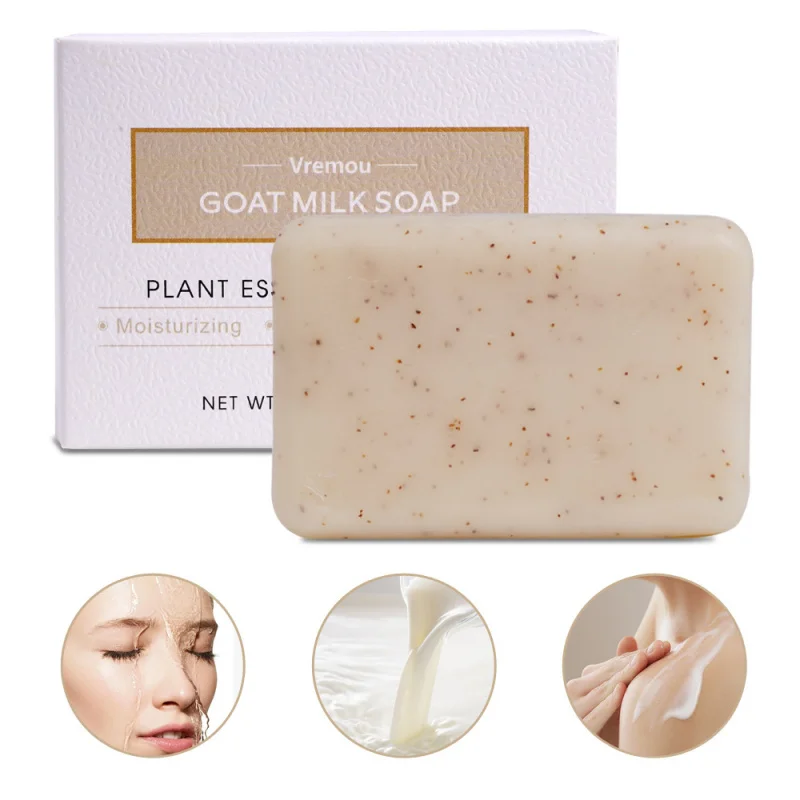 Goat's Milk Frosted Particle Soap100gNourishing Moisturizing Handmade Body Bath Fragrance Facial Soap