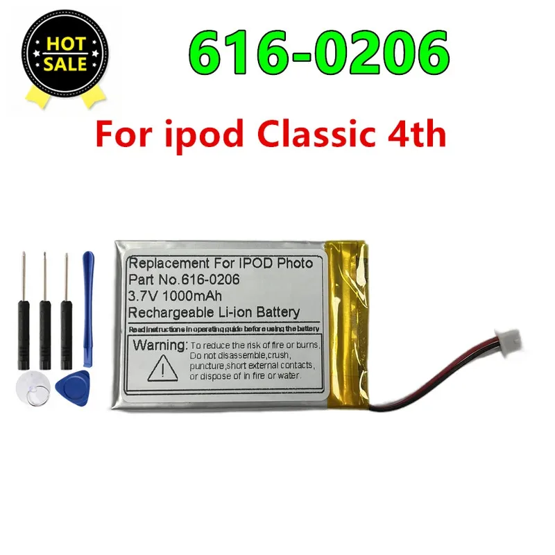 

616-0206 616-0183 Battery 1000mAh Replacement For iPod Classic 4th Gen / Photo U2 A1059 20 40GB Battery + Free Tools