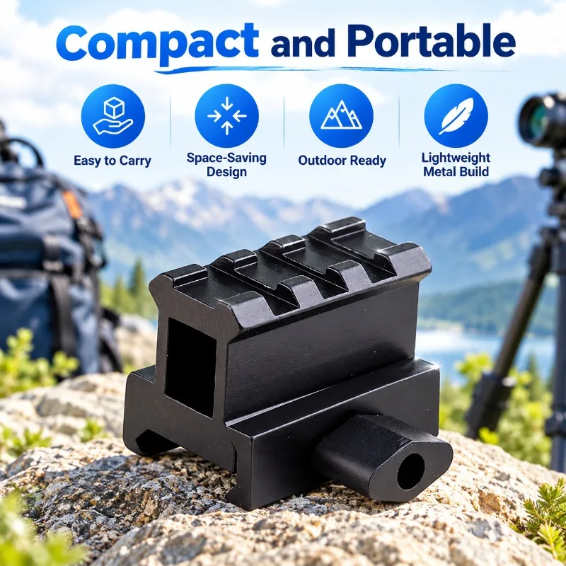 20mm To 20mm Rail Adapter 3-Slot Aluminum Bracket 1 Inch Shockproof Mounting Ring