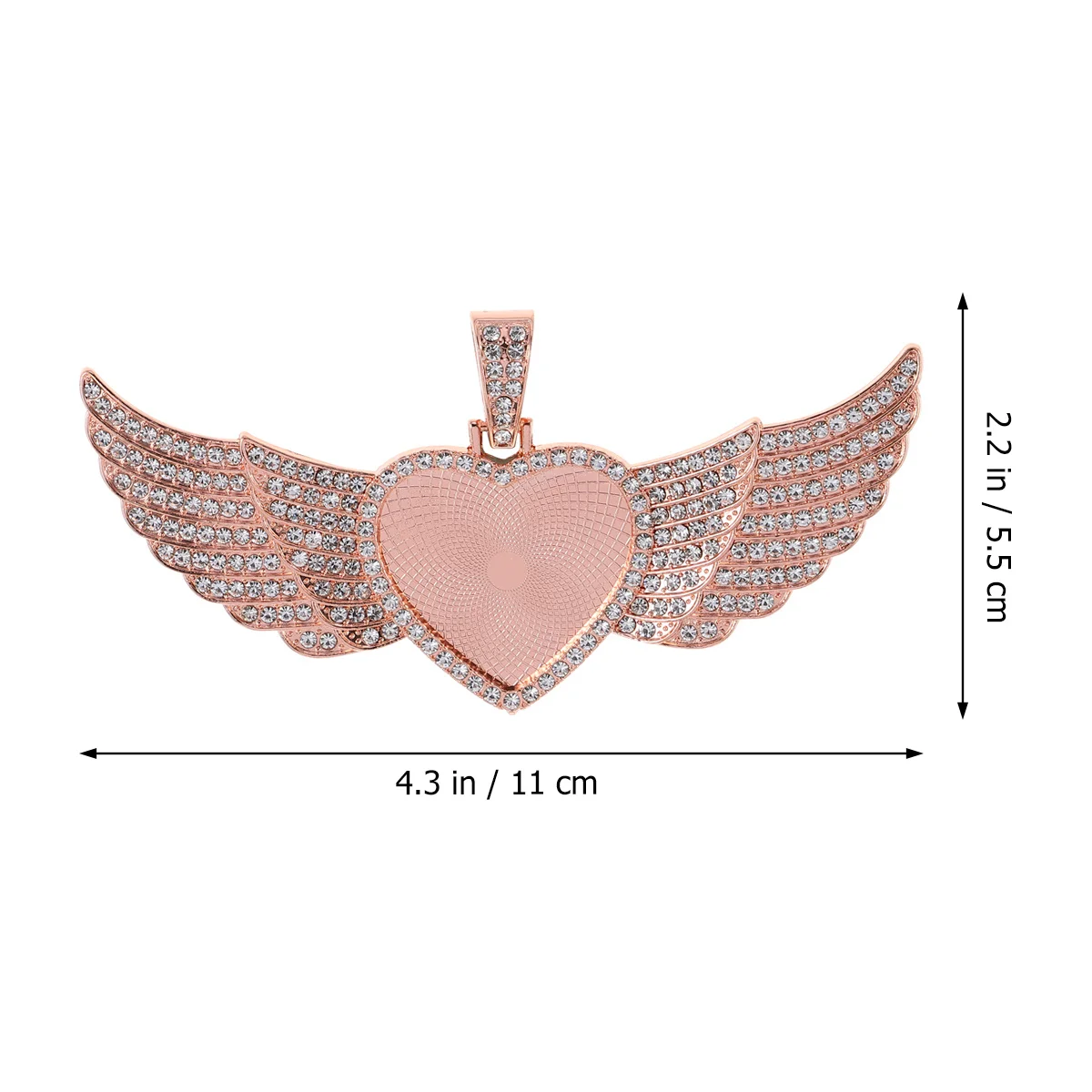 1Pcs Alloy Heart Pendant Tray Wing DIY Necklace Bracelet Jewelry Settings Gift Alloy Pendant Tray