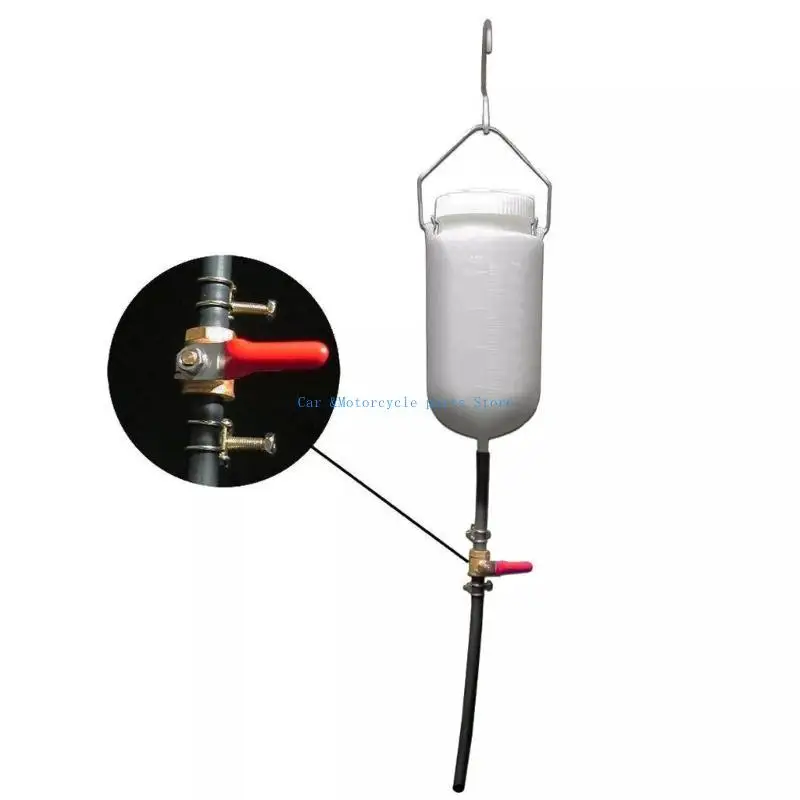 

Y9UC 1000ml Reserve with Tap & Hose Versatile 1L Storage Canister Simple Installation for Motorcycle Maintenance