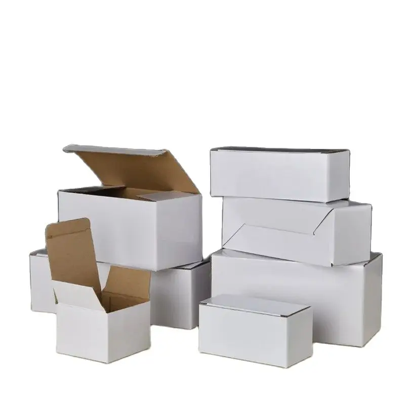 30pcs,White Package Boxes ,Blank Inner Kraft Out White Storage Carton Boxes ,White corrugated box, blank cardboard box