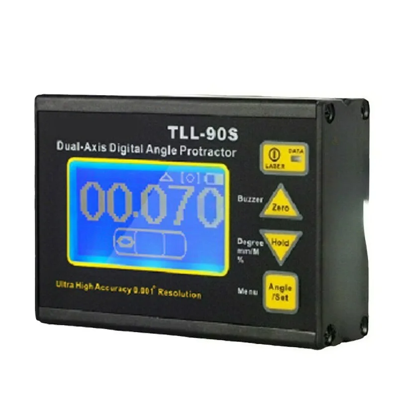 TLL-90S Super High Precision Digital Laser Level Inclinometer Dual-Axis LCD Display Tool