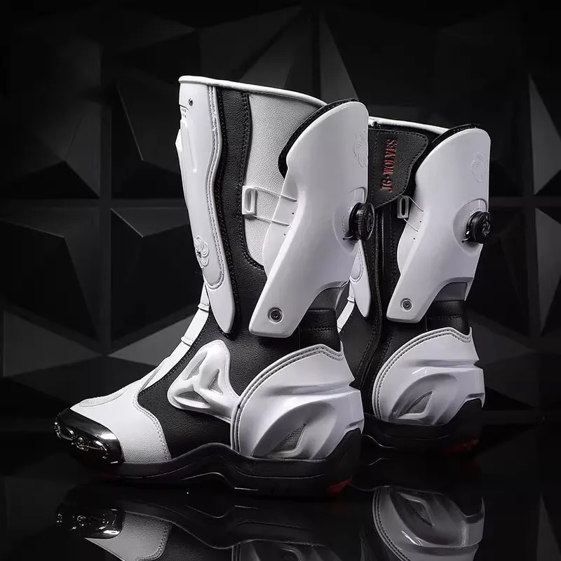

Men's Motorcycle Track Riding Shoes with Nanofiber Upper, Breathable Mesh, Anti-Slip Rubber Outsole & Waterproof Lining Boots