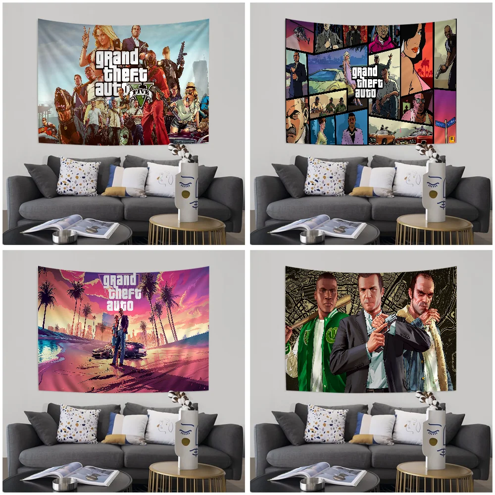 

GTA Grand Theft Auto Hanging Bohemian Tapestry Hanging Tarot Hippie Wall Rugs Dorm Wall Hanging Home Decor