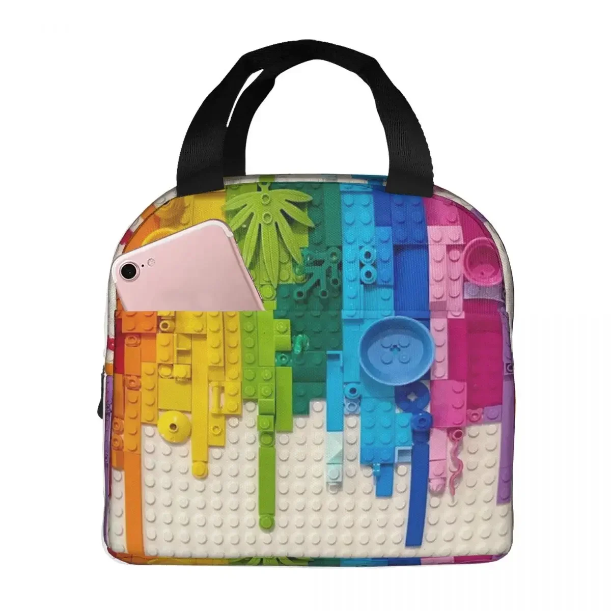 Rainbow Drip Lunch Bags Insulated Bento Box Lunch Tote Leakproof Picnic Bags Thermal Bag for Woman Kids Travel