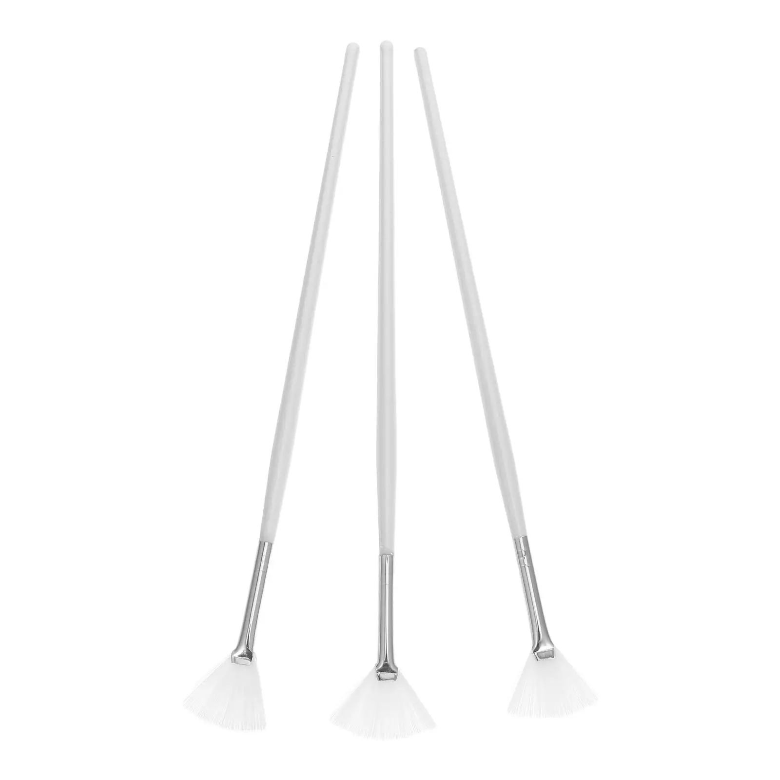 3pcs แปรงพอกหน้า Fiber Face Applicator ไม้ไผ่ Exfoliating พัดลมรูปร่าง Skin Care เครื่องมือแปรงแต่งหน้า