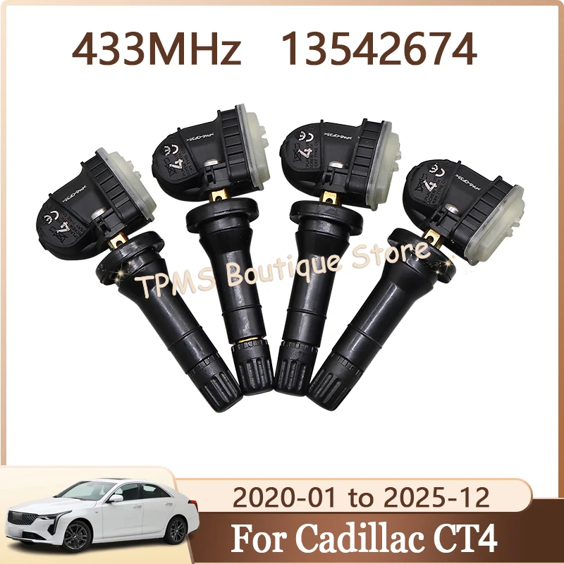 

4pcs 433MHz 13542674 TPMS Sensor Tire Pressure Monitor System For Cadillac CT4 ATS Escalade Chevrolet Camaro GMC Savana