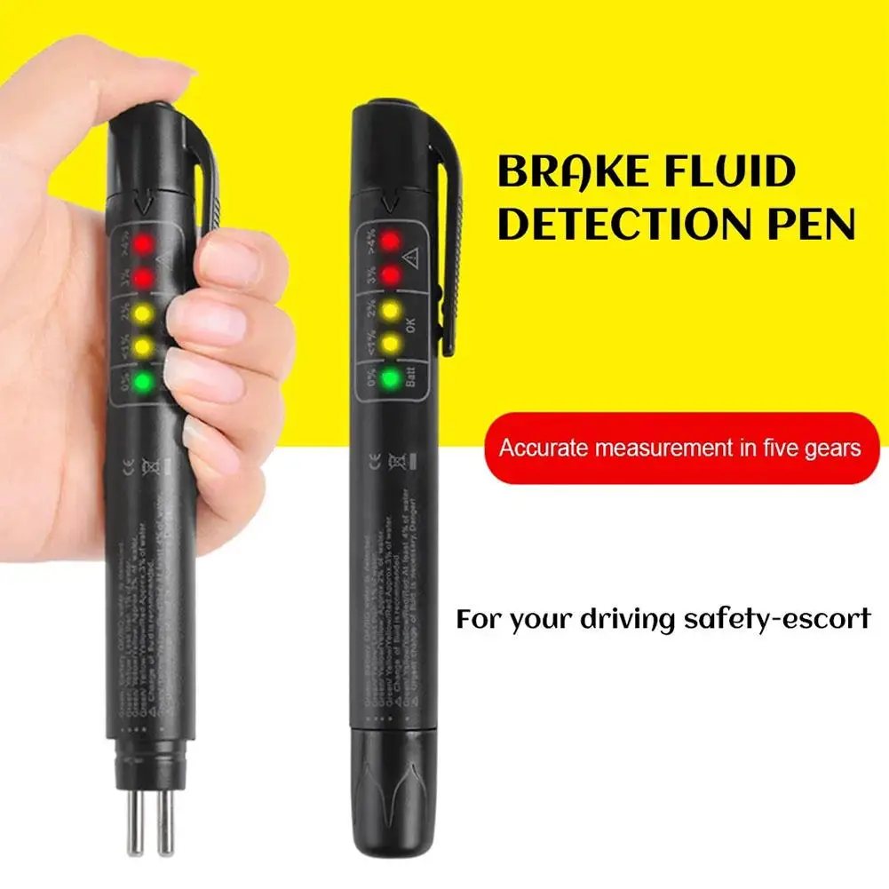 Car Brake Fluid Tester Accurate Oil Quality Diagnostic Tools LED Indicator Liquid Testing Pen Automotive Brake Oil Tester