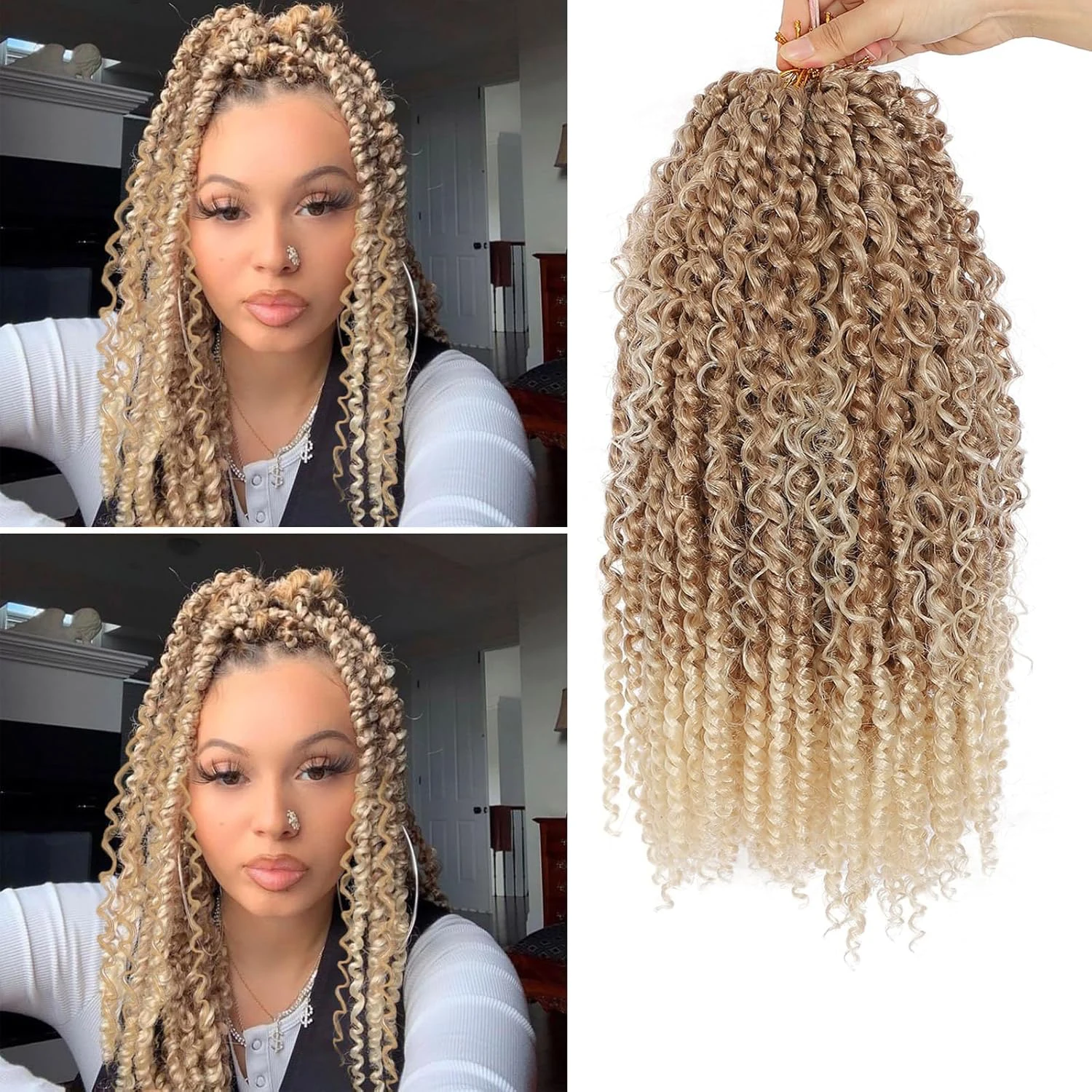 Natural Black Boho Crochet Twist Braids Hair Extensions