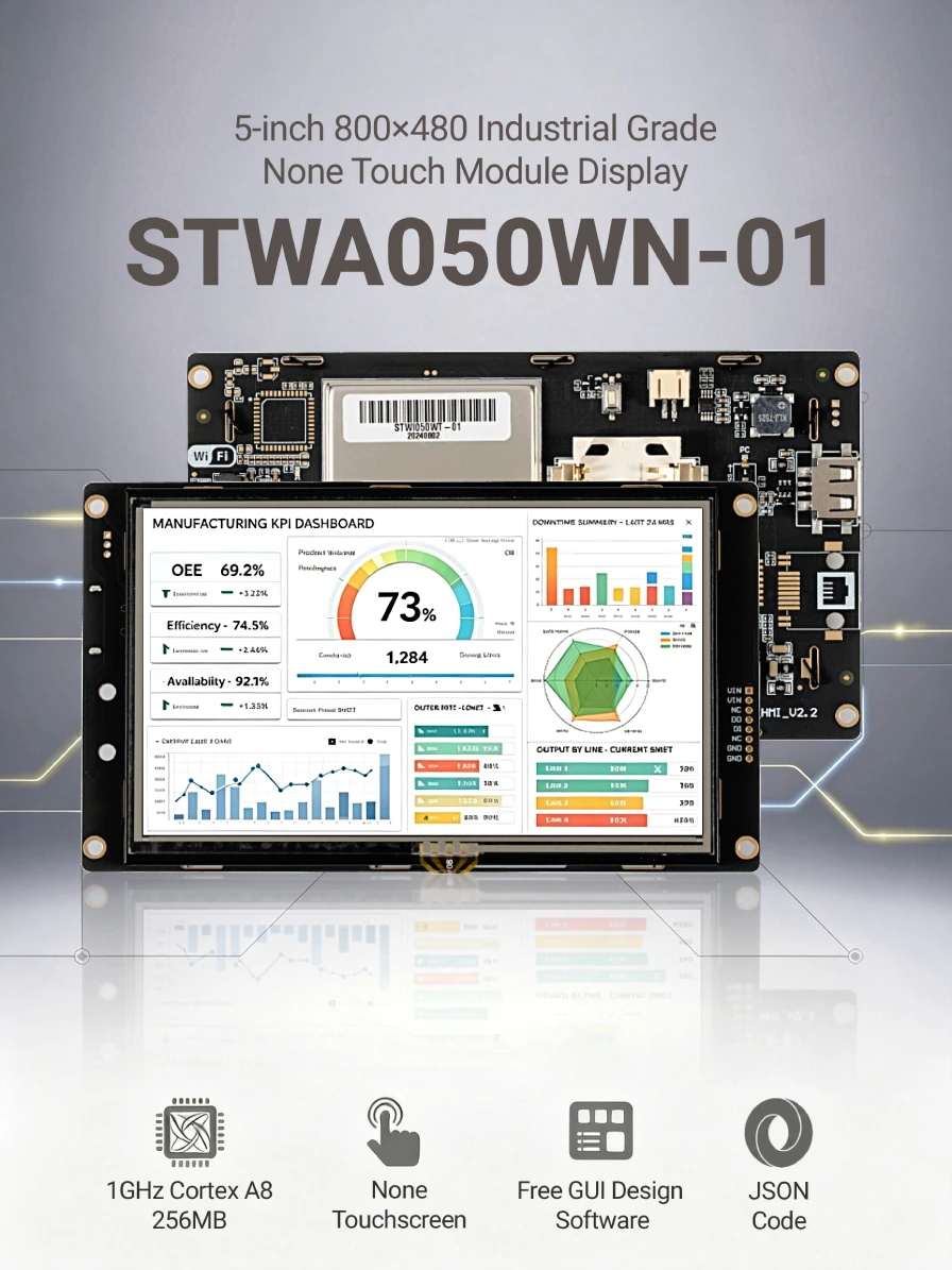 STONE A 5,0 Zoll Industrielles HMI-Displaypanel TFT LCD ohne Touchscreen RS232/RS422/RS485/TTL 800*480 – Detail 1
