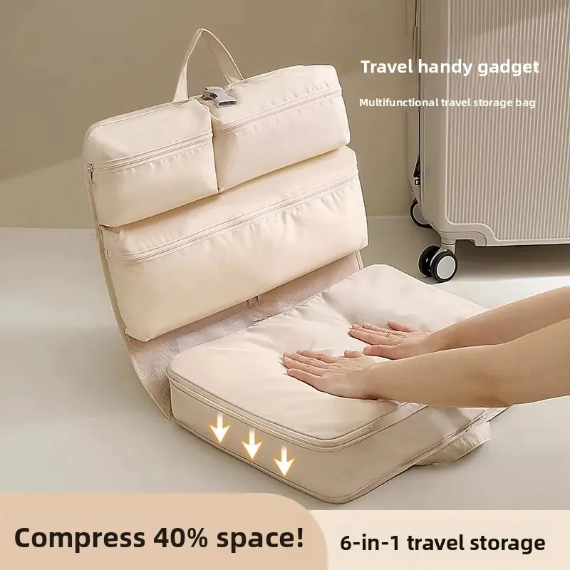 For New 6-in-1 Compressed Storage Bag Travel Portable Clothing Underwear Organizer Folding Hanging Suitcase Space Saving