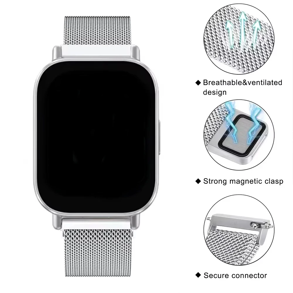 Metallarmband für Redmi Watch 5 Active/5 Lite, Zubehör, Milanese-Schlaufenarmband, Armband für Xiaomi Redmi Watch 5 Lite, 22-mm-Uhrenarmband. – Detail 3