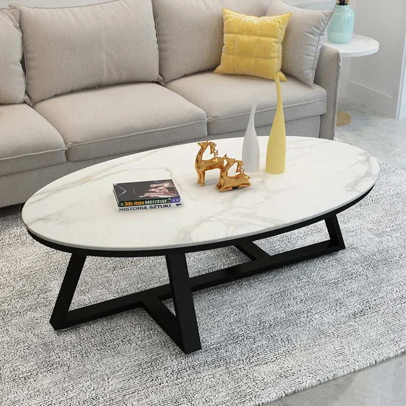 

Oval Modern Coffee Tables Luxury Marble Aesthetic Design Living Room Side Table Nordic White Mesa Centro Salon Bedroom Furniture
