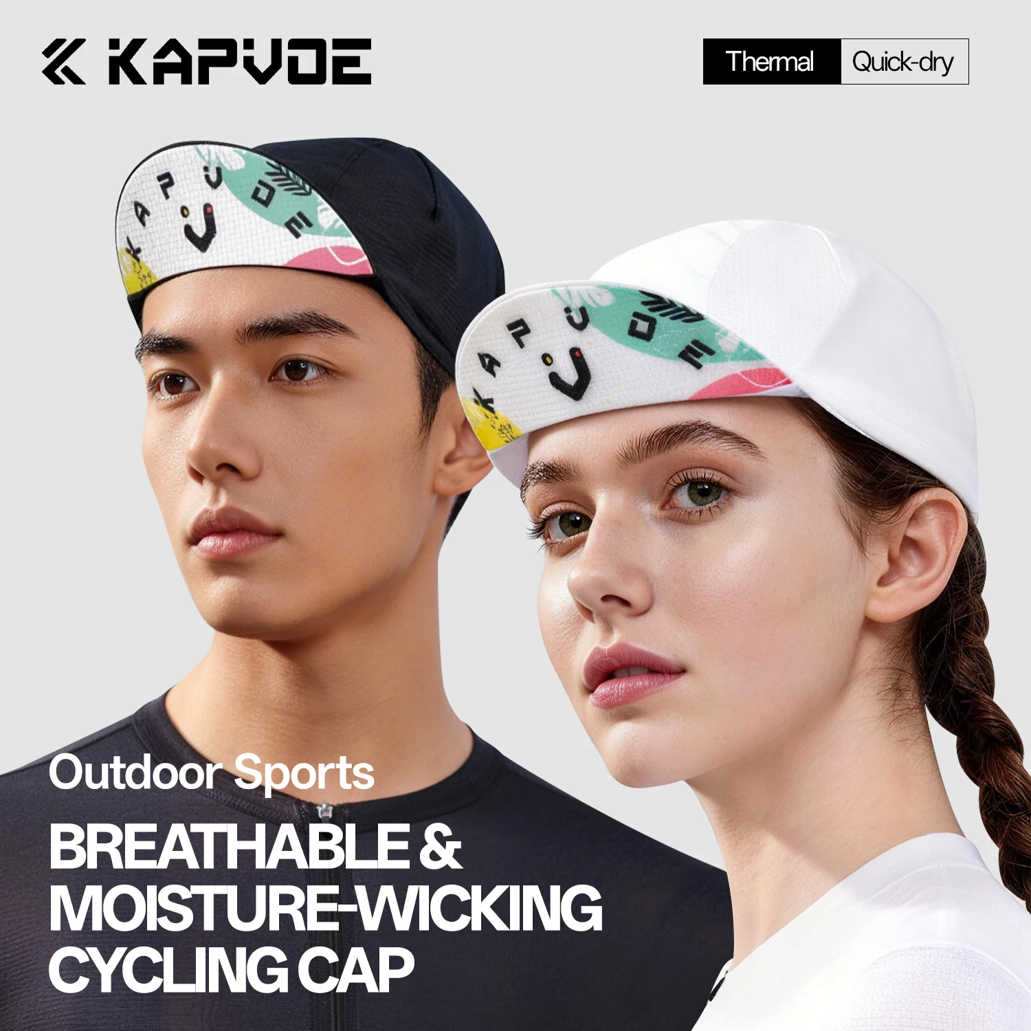 

Kapvoe Cycling Cap with Brim Sun Protection Breathable Quick Dry Bike Hat Summer Sports Helmet Liner Men Women MTB Bike Headwear