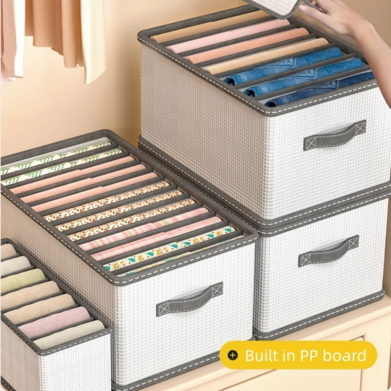 Folding Storage Box Clothes Organizers of Cabinets Drawers Wardrobe Organizer Container for Underwear Pants Built in PP board