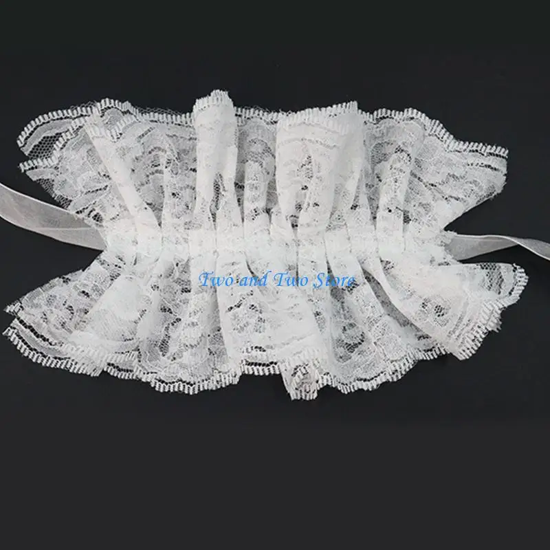 

HX6F Lace Decorative Collar Wrist Cuffs Anime Event Gathering Neckwear Costume Decors