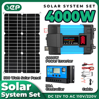 solar kit for home 110V/220V 4000W Inverter 30A Controller 18V Solar Panel For Car Solar solar power station System Camping