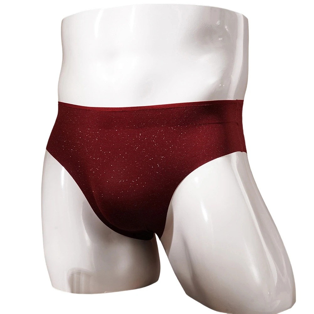 Shiny Glitter Underwear For Man Seamless Comfortable Briefs Shorts Middle Waist Sports Simple Panties Male Lingerie