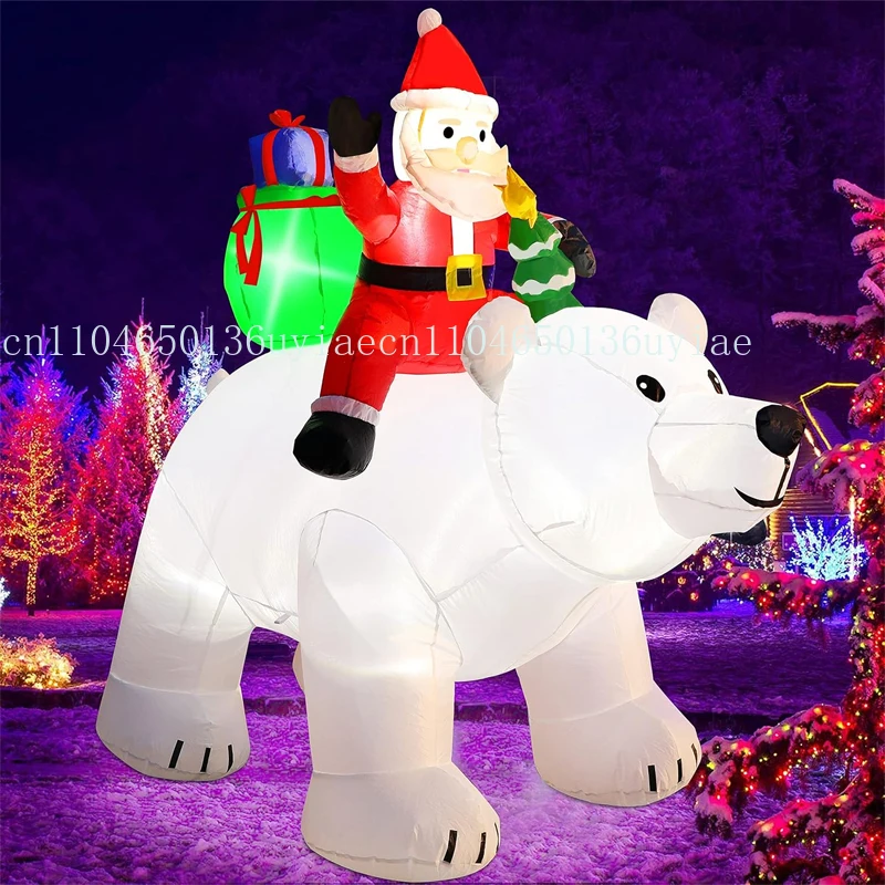 

Christmas Decoration Outdoor Santa Riding Polar Bear Inflatable Model Suitable for Courtyard Party Lawn Decoration