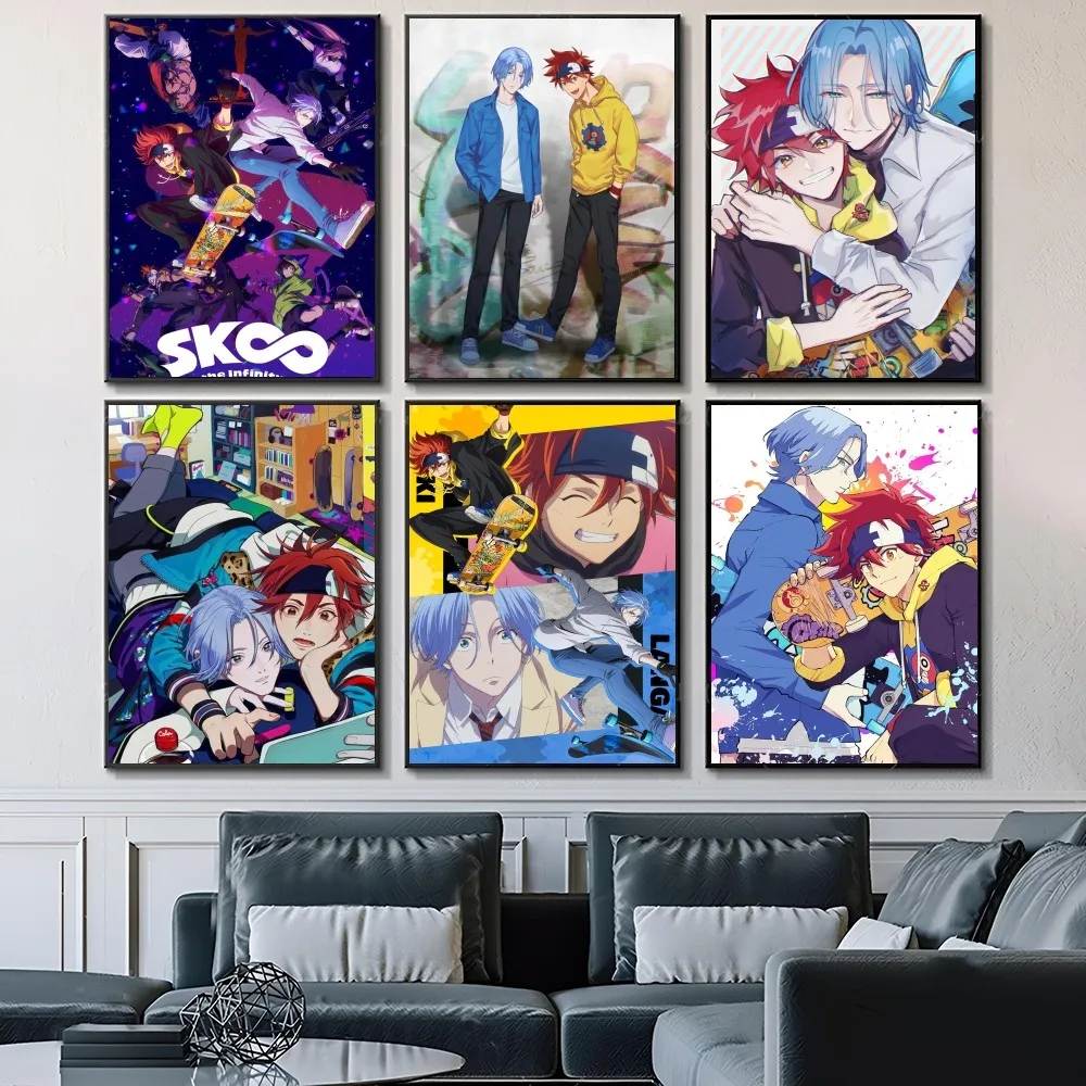 1PC Anime Cool Boy S-Sk8 The Infinity Poster Self-adhesive Art Waterproof Paper Sticker Coffee House Bar Room Wall Decor