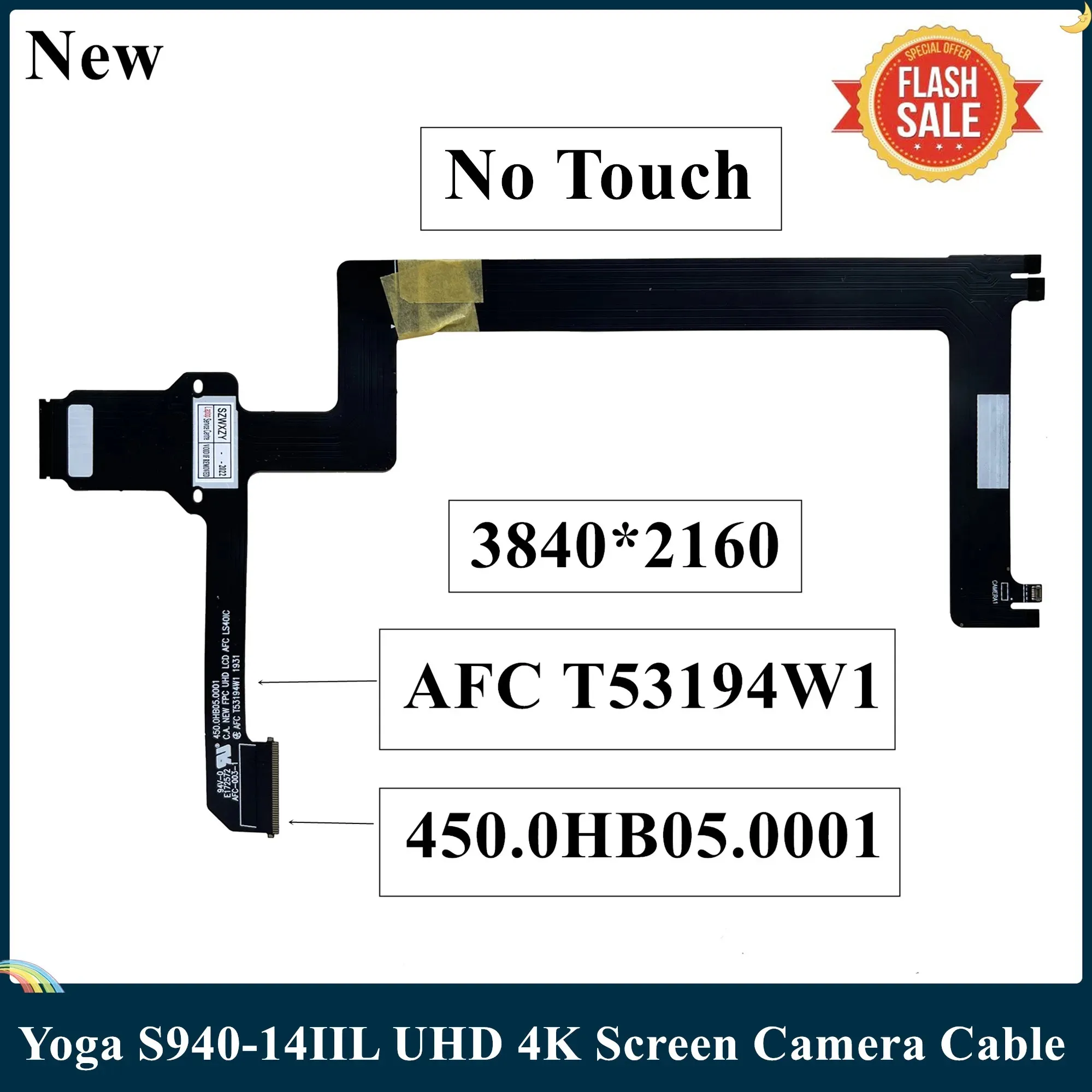 LSC New OEM For Lenovo Yoga S940-14IIL UHD 4K Screen Camera Cable AFC T53194W1 450.0HB05.0001 LS40IC 4500HB050001