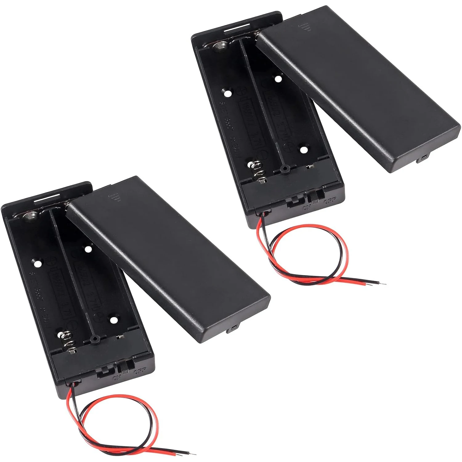 2pcs 18650 Battery Storage Case 2 Slots x 3.7V for 2x18650 Batteries Holder Box Container with ON/Off Switch 2 Slots