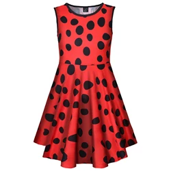 Girls Sleeveless Casual Dress Ladybug Costume Leopard Dresses Kids 3D Animal Printed Costumes Halloween Party Birthday Gift