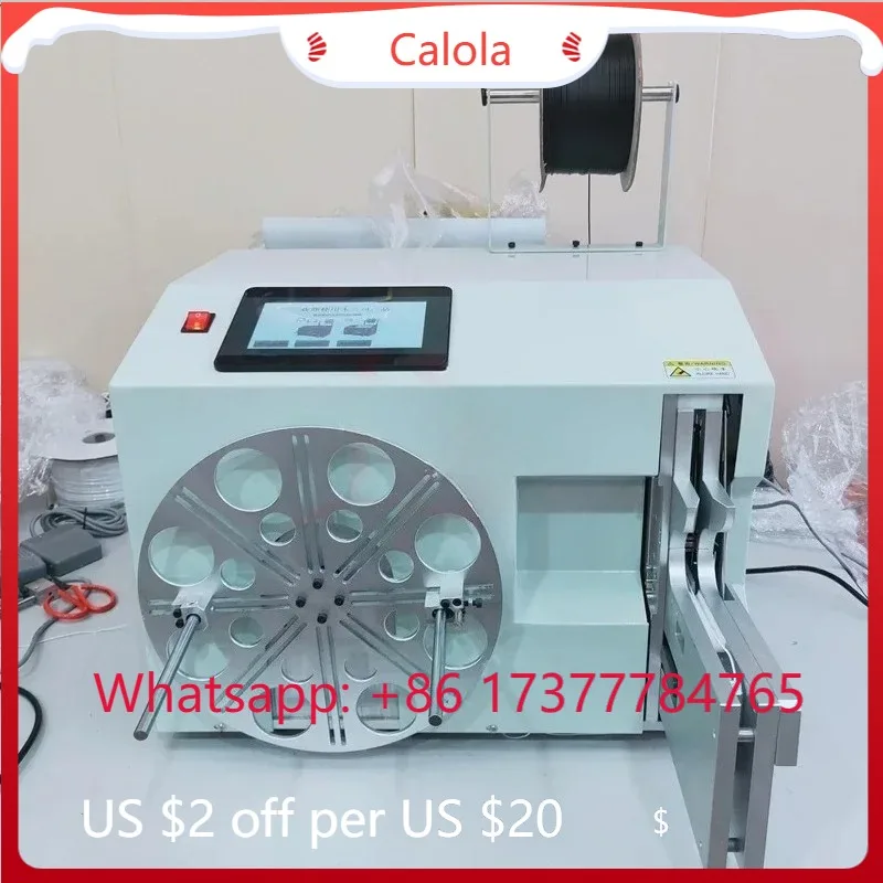 

Intelligent Small Cable Winding Binding Machine Touch Screen Push Button Data Cord Winder