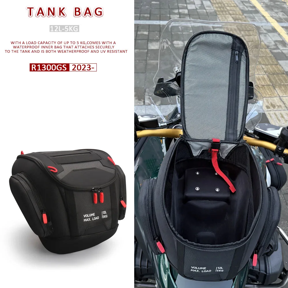 

12L Tool Backpack Portable Black Motorcycle For BMW R1300GS GS1300 R 1300GS R 1300 GS 2023 2024 2025 Waterproof Fuel Tank Bag