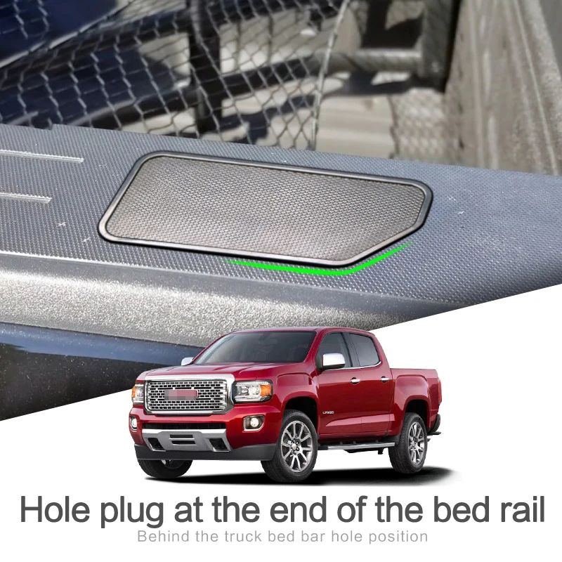 Truck Bed Rail Stake Pocket Cover For Chevrolet Colorado RG S10 GMC Canyon 2015~2020 Caps Rail Hole Plugs Covers Car Accessories