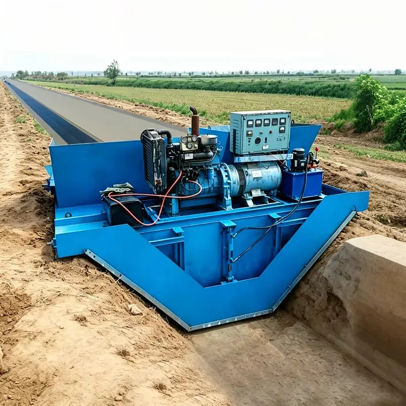 Customized Water Channel Forming Machine Steel Wire Rope Traction Hydraulic Vibration Compaction Engine Gearbox Bearing Pump Hig