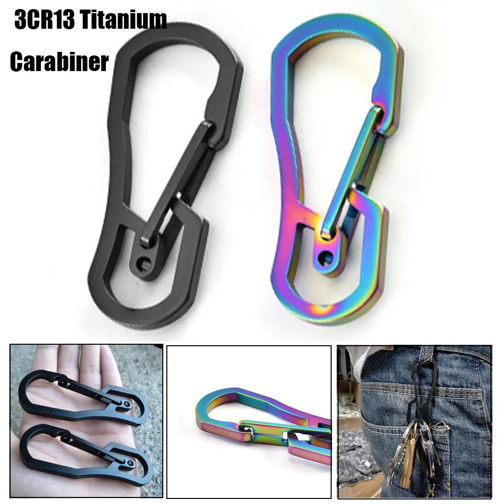 1szt Titanium Plating Carabiner Camping Clip Outdoor Key Ring Clip Keychain Holder Keyring Hang Buckle Hook Carabiner Camping Cli