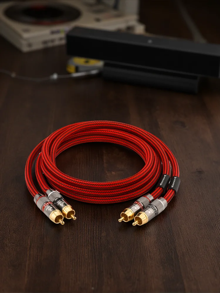 Kabel audio HIFI RCA 6N OFC męski-męski, wysokiej jakości kabel połączeniowy 2RCA do 2RCA do wzmacniacza, telewizora, DAC — zdjęcie produktu 7