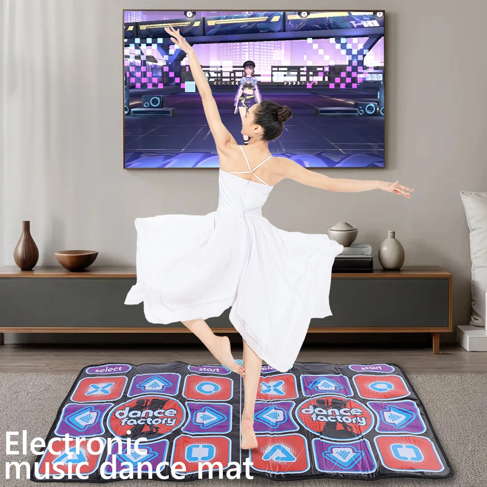 EU Double Dancing Mat Double User Wired Dance Mat Family Music Game Mat Non-Slip with 2 Remote Controller Multi-Function For TV