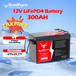 12V 300Ah LiFePO4 Battery BMS Lithium Power Batteries 10000 Cycles For 12.8V RV Campers Golf Cart Off-Road Off-grid Solar Wind