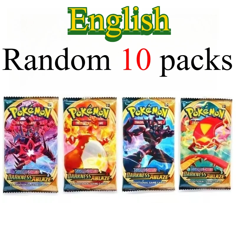 10 Pokémon-kaartpakketten, heldere sterren, 151 prismatische evoluties, PALDEAN FATES, Engelse versterking, gevechtstransactiekaartcadeau